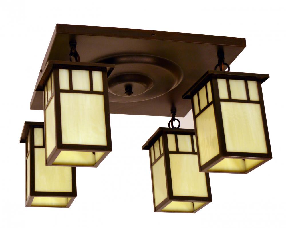 4" huntington 4 light ceiling mount, classic arch overlay