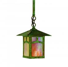 Arroyo Craftsman ESH-7AOF-BZ - 7" evergreen stem hung pendant with classic arch overlay