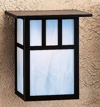Arroyo Craftsman HS-10ACR-BK - 10" huntington sconce with roof and classic arch overlay