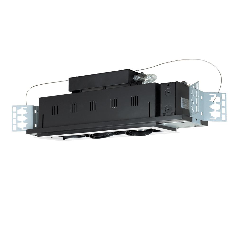 3-Light Double Gimbal Linear Recessed Line Voltage Fixture.