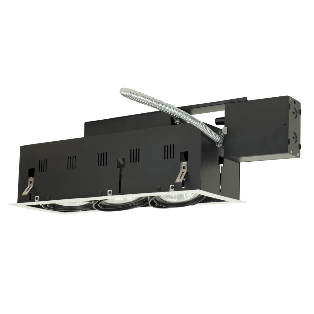 3-Light Double Gimbal Linear Recessed Fixture Line Voltage.