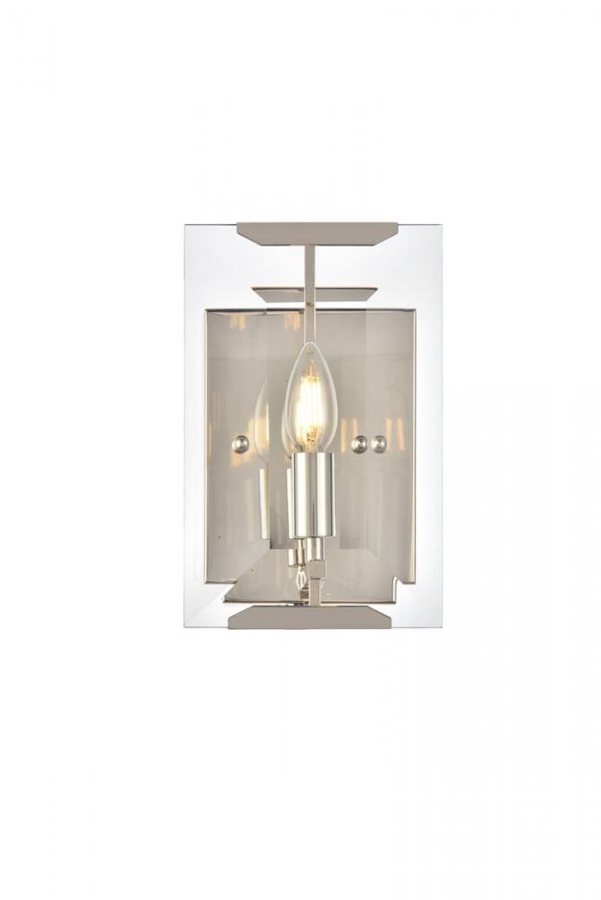 Monaco 1 Light Golden Iron Wall Sconce Glass Crystal