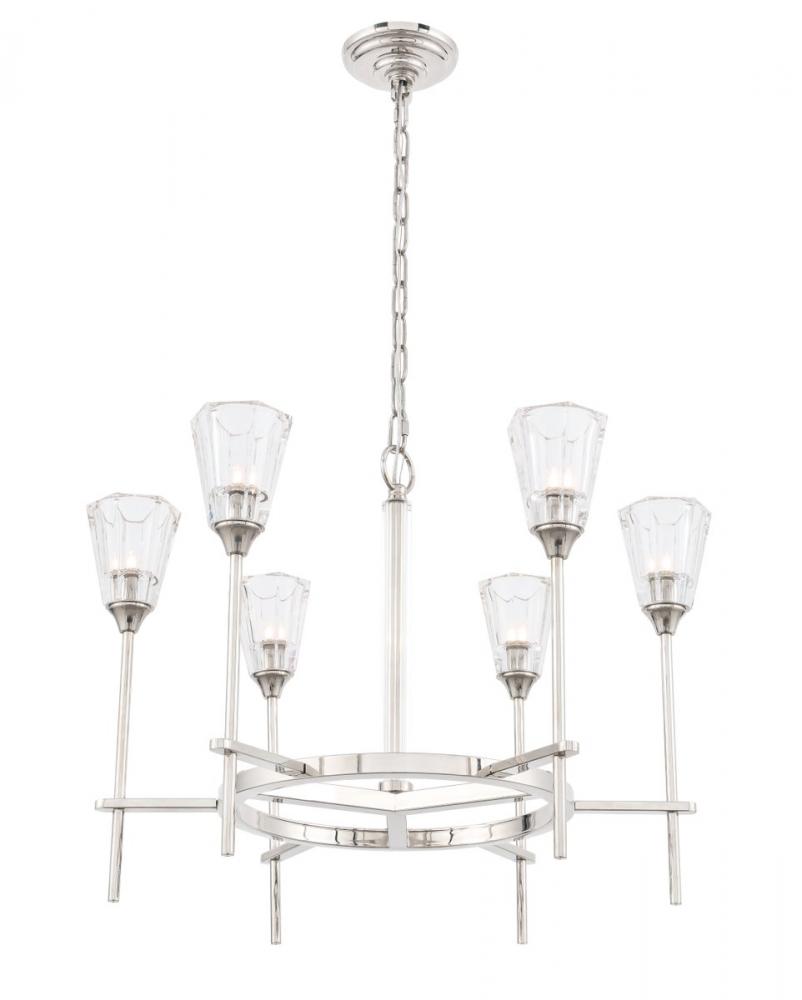 Soiree 6 Light Polished Nickel Pendant