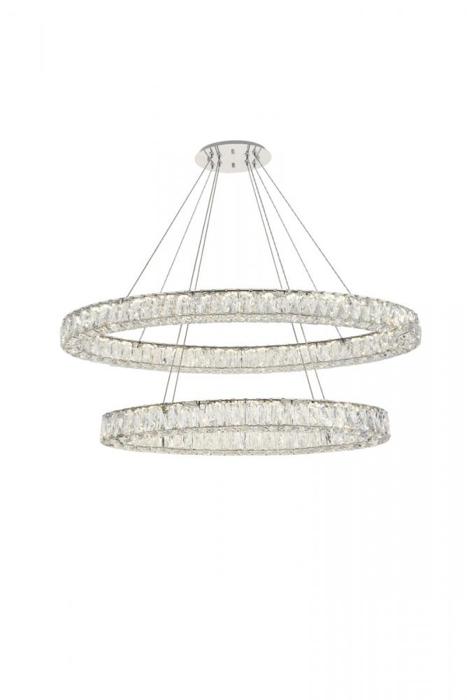 Integrated LED light Chrome Chandelier Clear Royal Cut Crystal