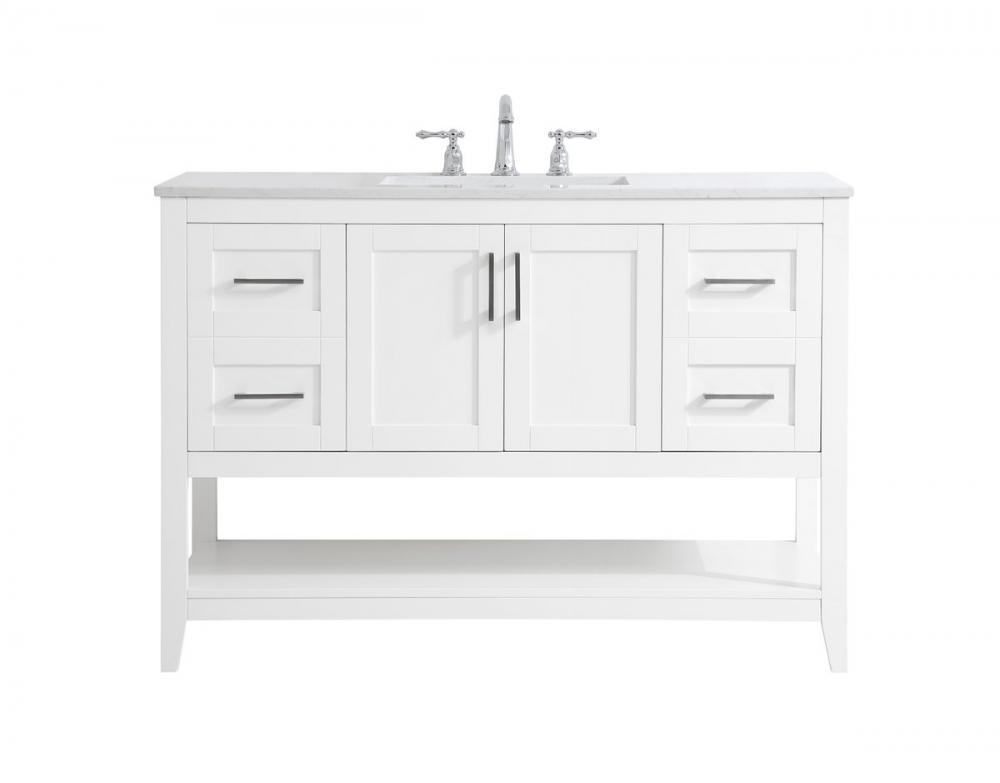 48 Inch Single Bathroom Vanity in White