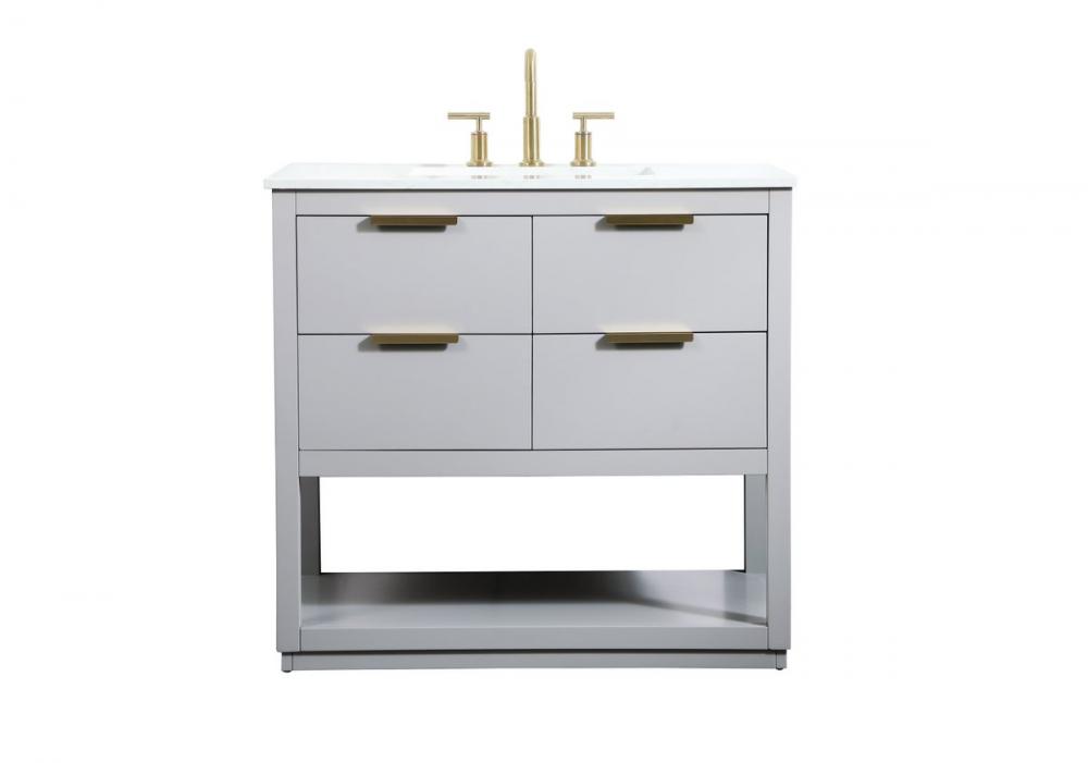 36 Inch Single Bathroom Vanity in Grey