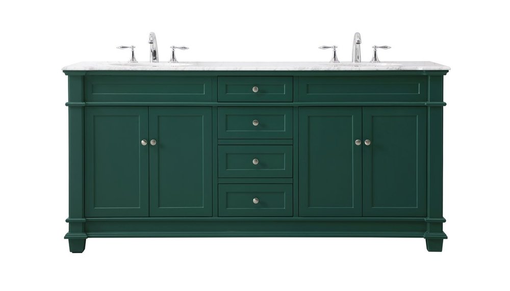 72 Inch Double Bathroom Vanity Set in Green