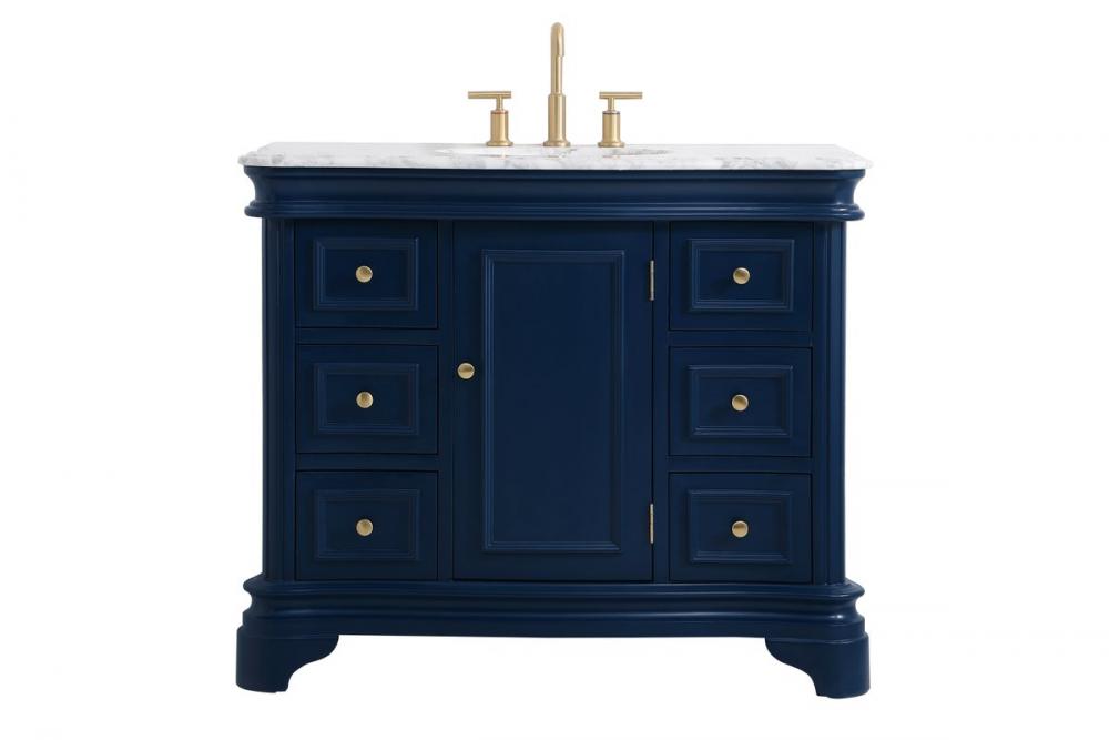 42 Inch Single Bathroom Vanity Set in Blue