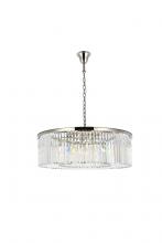 Elegant 1238G43PN/RC - Sydney 10 Light Polished Nickel Chandelier Clear Royal Cut Crystal