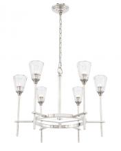 Elegant 1552D26PN - Soiree 6 Light Polished Nickel Pendant