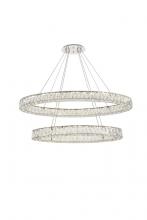 Elegant 3503D40C - Integrated LED light Chrome Chandelier Clear Royal Cut Crystal