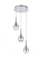 Elegant 3803D12C - Amherst Collection LED 3-light Chandelier 12inx9in Chrome Finish