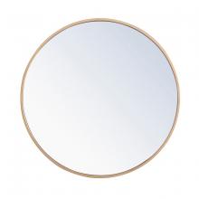 Elegant MR4032BR - Metal Frame Round Mirror 24 Inch Brass Finish