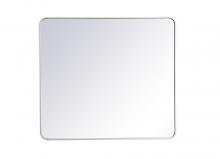 Elegant MR803640WH - Soft Corner Metal Rectangular Mirror 36x40 Inch in White