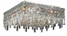 Elegant V2033F16C/RC - MaxIme 6 Light Chrome Flush Mount Clear Royal Cut Crystal