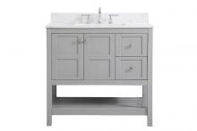 Elegant VF16436GR-BS - 36 Inch Single Bathroom Vanity in Gray with Backsplash