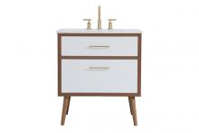 Elegant VF41030WH - 30 Inch Bathroom Vanity in White