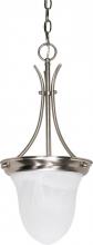 Nuvo 60/394 - 1 Light - 10" Pendant with Alabaster Glass - Brushed Nickel Finish