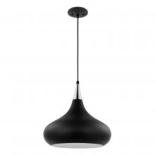 Nuvo 60/7513 - Phoenix; 1 Light; Medium Pendant; Matte Black with Polished Nickel