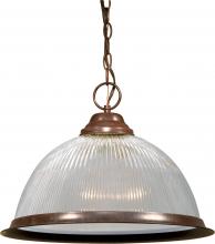 Nuvo SF76/447 - 1 Light - 15" Pendant with Clear Prismatic Glass - Old Bronze Finish