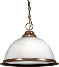 Nuvo SF76/690 - 1 Light - 15" Pendant with Frosted Prismatic Glass - Old Bronze Finish