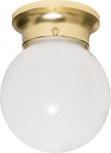 Nuvo SF77/108 - 1 Light - 6" Flush with White Glass - Polished Brass Finish