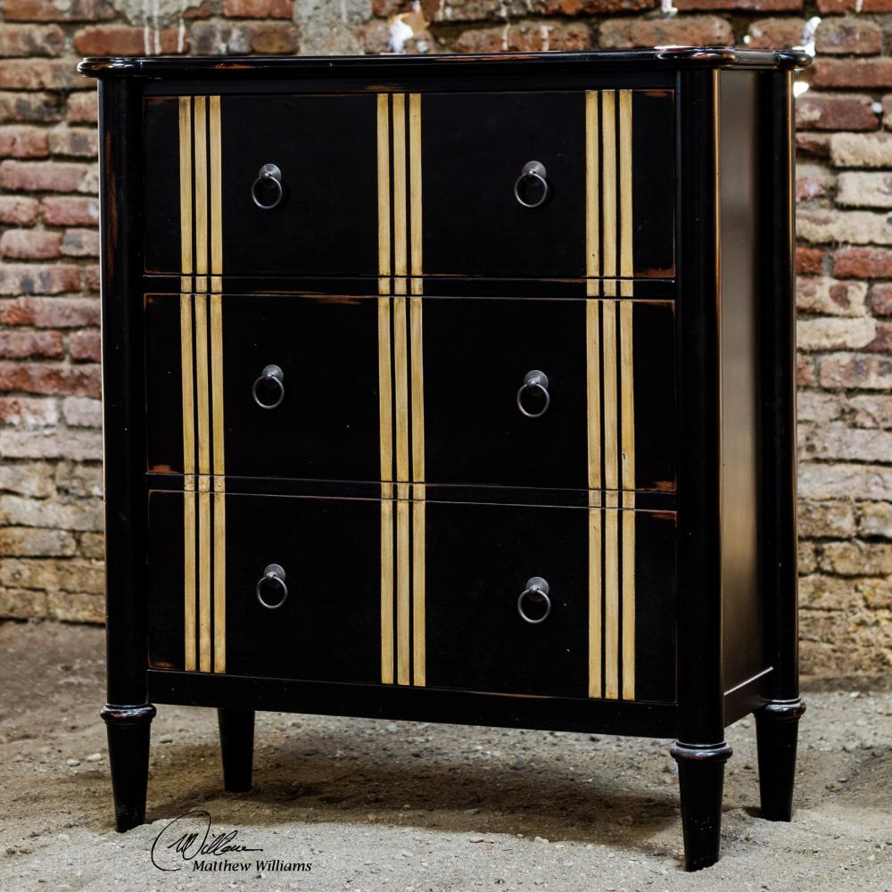 Somerville Black 3 Drawer Chest