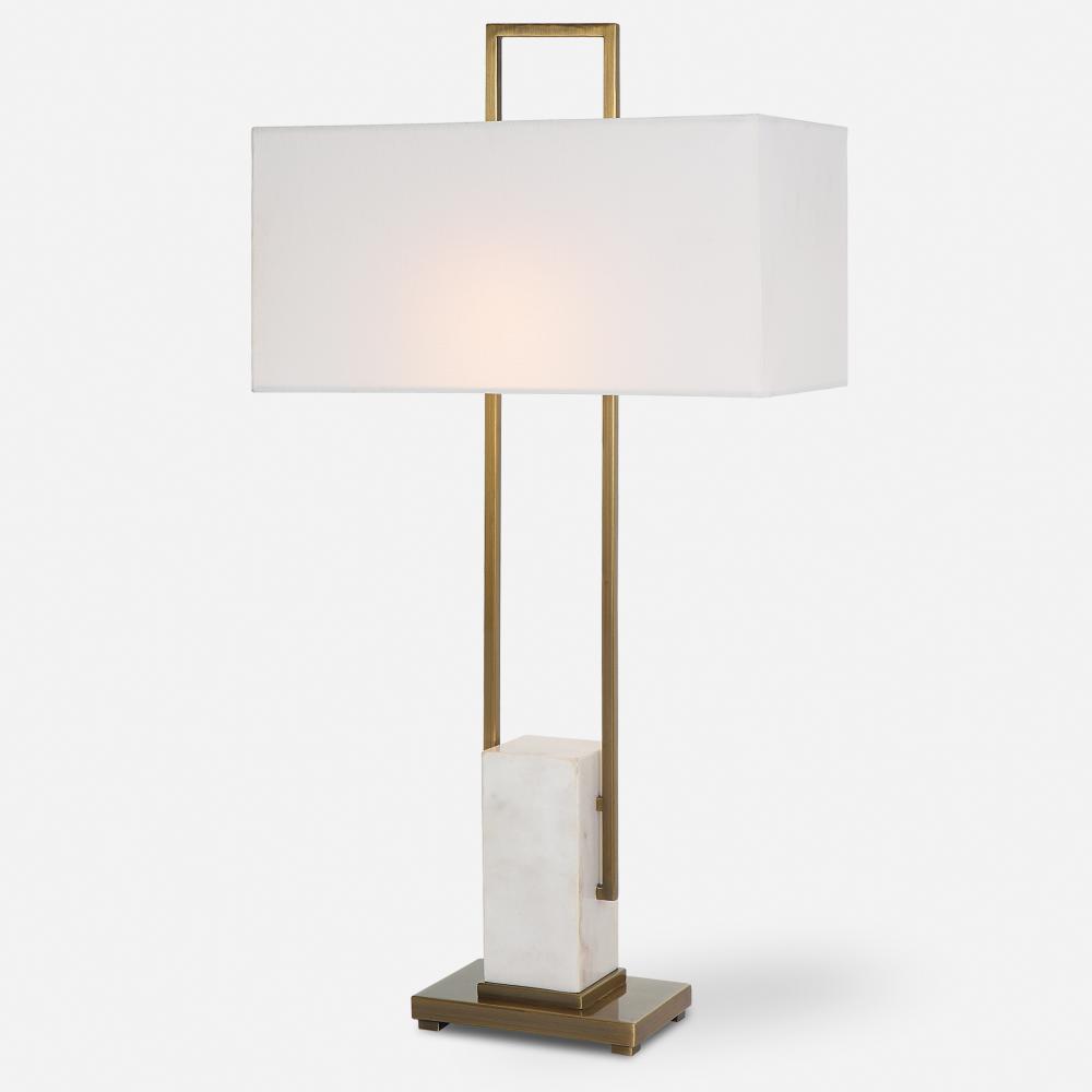 Column White Marble Table Lamp