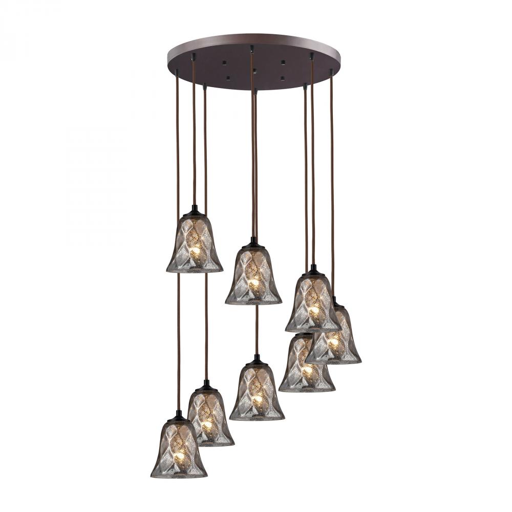 Darien 8 Light Pendant In Oiled Bronze