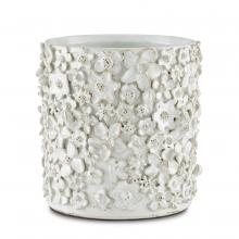 Currey 1200-0627 - Jessamine Medium White Cachepot